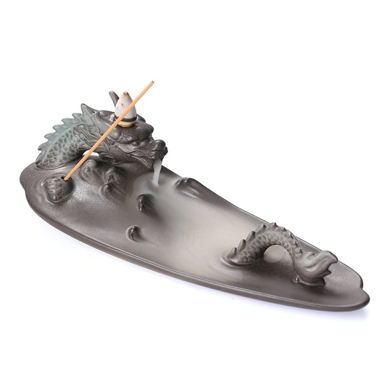 Incense Holder Creative Smoke Backflow Incense Burner Incense Holder Ceramic Dragon Censer Home Decor Ornaments Incense Burner
