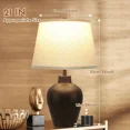 thumbnail image 5 of "Lampes de Table Rustiques Style Ferme Ensemble de 2 pour Chambre Salon Table d'Appoint Foncé Br, 5 of 5