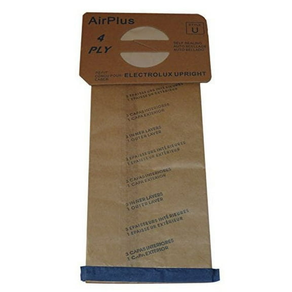 Compatible with Electrolux Style U AirPlus 4 Ply Vacuum Bags: 50 Bags