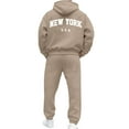 thumbnail image 4 of Aihuaihua Mens NEW YORK Tracksuit Full Set 2 Piece Tracksuit Hoodies with Sweatpants Track Jacket and Jogging Bottoms 2 Piece Outfits Coffee L, 4 of 8