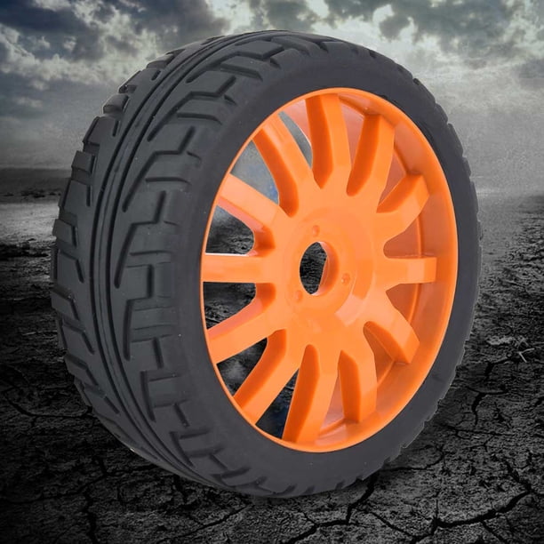 Pneu de Roue RC 1/8, 2 Pcs Pneus de Moyeu de Jante en Caoutchouc pour Voiture RC de Course sur Route Pneu de Roue RC 1/8, 2 Pcs Pneus de Moyeu de Jante en Caoutchouc pour Voiture RC de Course sur Route