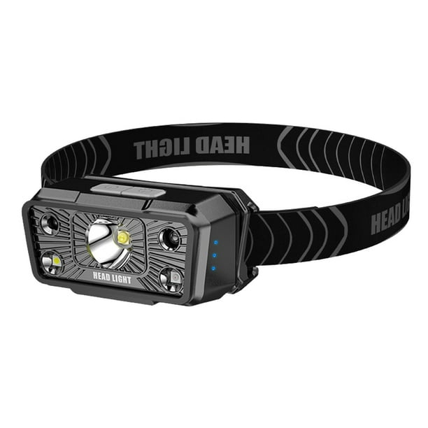 Naiovety Linterna frontal recargable por USB, resistente al agua, 5 modos, portátil, para pesca nocturna, Camping, linterna, lámpara de iluminación Iluminación y accesorios Negro Naiovety HA074253-02