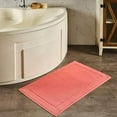 thumbnail image 5 of Hawmam Linen Coral Orange Bath Mats, 21 x 34 inches, Pack of 2 - 100% Ring Spun Cotton, Banded Design, Highly Absorbent, Machine Washable for Bathroom Floor, 5 of 6