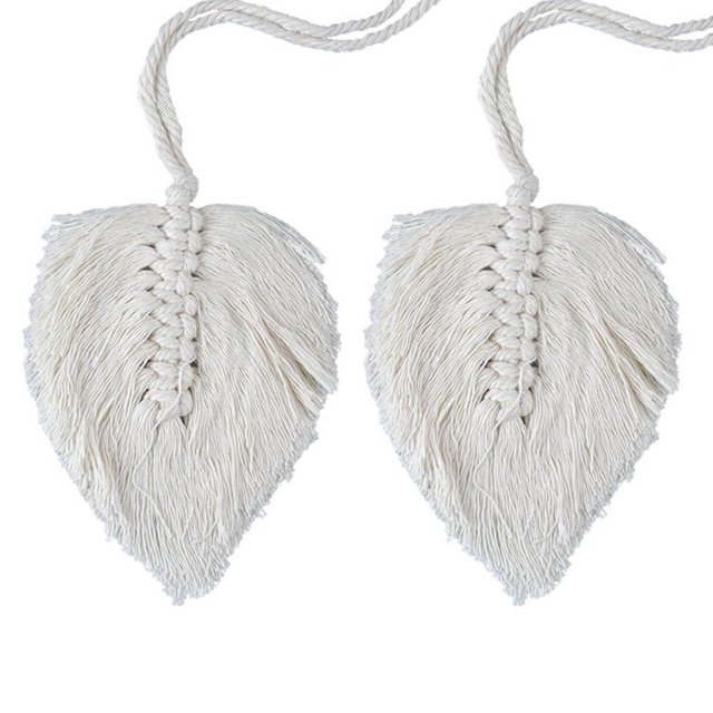 Soportes De Cortina Bohemios Con Forma De Hojas, Clips De Cortina De Algodón Para Decoración De Cortinas Del Hogar 2 Uds. Kearding HA036251-00