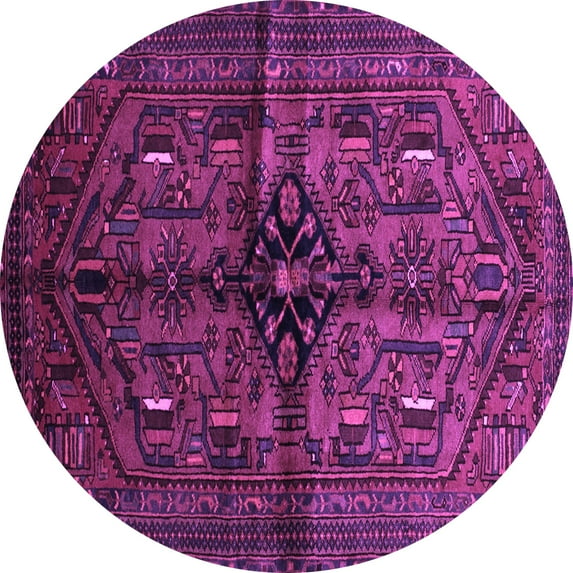 Ahgly Company Indoor Round Persian Purple Traditional Area Rugs, 4' Round