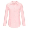 thumbnail image 4 of Ladies Tops and Blouses Fashion Lapel Long Sleeve Button Down Slim Womens Sprimg Clothing,Pink,L, 4 of 4