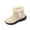 Beige, variant on Women Ankle Snow Boots Flat Heel Thick Velvet Round Toe Side Zipper Ankle Women's Flats Boots Women Trendy Casual Outdoor Dressy Winter Velvet Comfortable Warm Shoes Beige 6.5