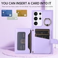 thumbnail image 3 of Dteck Wallet Crossbody for Samsung Galaxy S20 FE Case with Lanyard Wrist Strap Credit Card Holder, PU Leather Protective Phone Case with Ring Holder,Purple, 3 of 8
