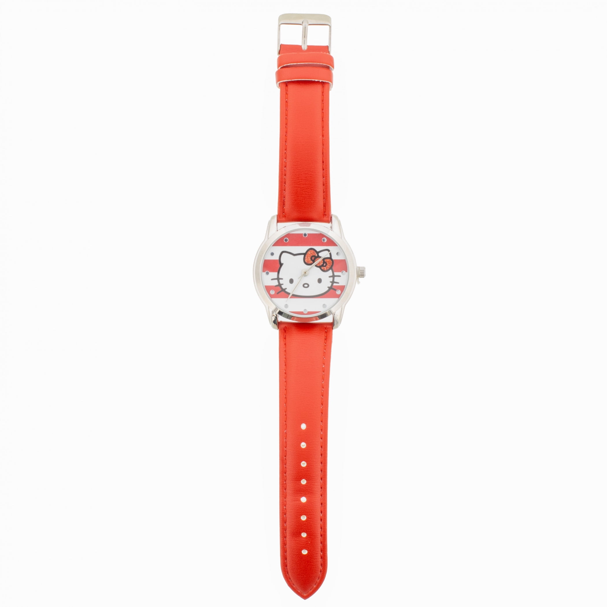 Hello Kitty Analog Wrist Watch with Red Stripes and Band