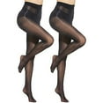 thumbnail image 2 of Women's Transparent Black Silk White Pantyhose *2PCS(Black 1PCS & White 1PCS,One Size), 2 of 3