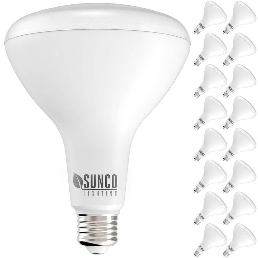 Sunco Lighting 16 Pack BR40 LED Bulb, 17W=100W, Dimmable, 4000K Cool