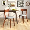 thumbnail image 2 of Costway Wooden Armless Dining Chair Set of 2 with Rubber Wood Legs Padded Seat Cushion, 2 of 8