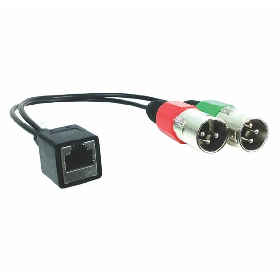 RJ45 (female) to Dual XLR (male) Adapter Cable for AXIA