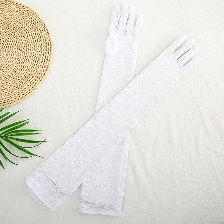 VBVC Ladies Lace Floral Elegant Gloves,Formal Dress-Up Gloves for Women,White,Size Free Size VBVC Ladies Lace Floral Elegant Gloves,Formal Dress-Up Gloves for Women,White,Size Free Size