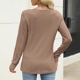 thumbnail image 4 of Oiangi Women's V Neck Sweater Long Sleeve Slim Fit Knit Shirts Cozy Warm Basic Base Layer Pullover for Winter Khaki M, 4 of 6
