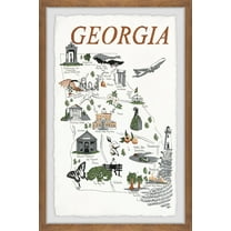 Marmont Hill Illustrated Map of Georgia Framed Wall Art