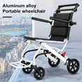 thumbnail image 4 of Lightweight Folding Four Wheel Rollator, Portable Wheelchair Adjustable Safety Strap,Mobility Aid Wheel Chairs for Adults,Comfy and Sturdy Travel Wheelchair Lightweight, 4 of 7