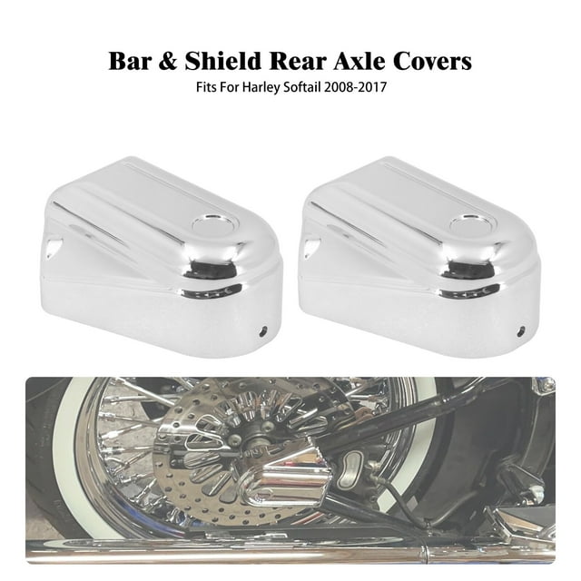 Chrome Bar Shield Rear Axle Covers Swingarm For Harley Softail Slim Deluxe 08-17