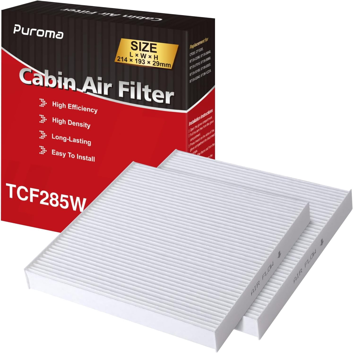 Cabin Air Filter Replacement For Toyota Avalon, Corolla, Camry, RAV4 & More