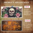 thumbnail image 5 of Skull and Roses Motif Funny Personalized License Plate Rust-proof Stainless Steel Metal License Plate Suitable For Men And Women 12.2" x 6.2", 5 of 7