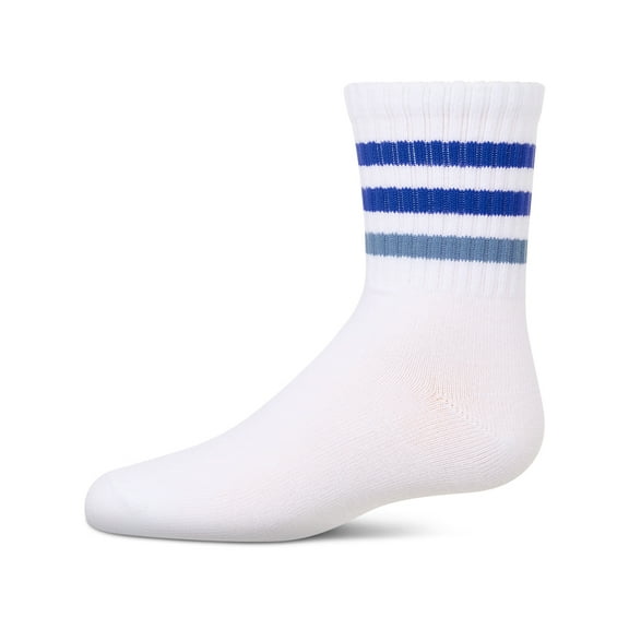 MeMoi Two Tone Varsity Stripe Crew Socks - Girls - Female, 8, Blue