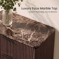 thumbnail image 3 of Hvoonc 5 Drawer Dressers for Bedroom, 46" Tall Chest of Drawers with Faux Marble Top for Living Room Storage, Walnut Brown, 3 of 7