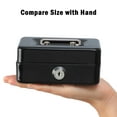 thumbnail image 3 of Lock Box Steel Mini Piggy Bank Safe Box with Key Lock for Kids Cash Box Money Box 4 53 x 3 35 x 1 97 Black, 3 of 6