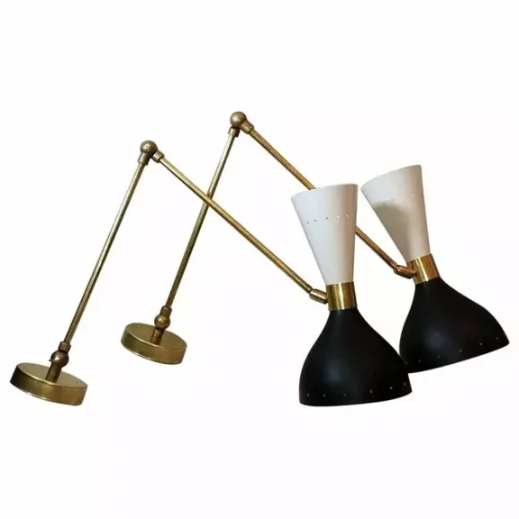 Diabolo Wall Sconce Italian Modern Stilnovo Style Set of Two Wall Light lamps