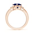 thumbnail image 2 of ANGARA Lab Grown 2 Ct Blue Sapphire & Diamond Engagement Ring for Women in 14K Rose Gold (Size-9x7mm) | September Birthstone, Anniversary, Jewelry Gift for Women | Lab-Grown Blue Sapphire Ring, 2 of 8