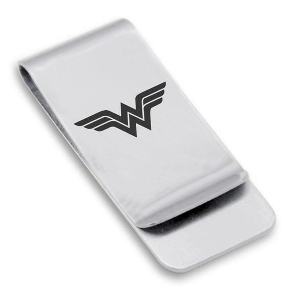 Stainless Steel Wonder Woman Classic Slim Money Clip Credit Card Holder