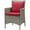 Red Light Gray, variant on Modern Contemporary Urban Design Outdoor Patio Balcony Garden Furniture Side Dining Chair Armchair, Rattan Wicker, Red Brown