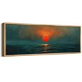 thumbnail image 5 of IDEA4WALL Extra Large Framed Canvas Print Wall Art Sunset Over Ocean Vibrant Red Sun and Blue Waters Classic Art Vintage Wall Decor Oversized Artwork Relax/Calm for Living Room - 60"x20", 5 of 5