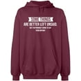 thumbnail image 2 of OXI Hoodie Sweatshirt - Something Are Better Left Unsaid, Basic Casual Hoodie for Men's and Women Fleece Hoodie Long Sleeve - Maroon X-Large, 2 of 3