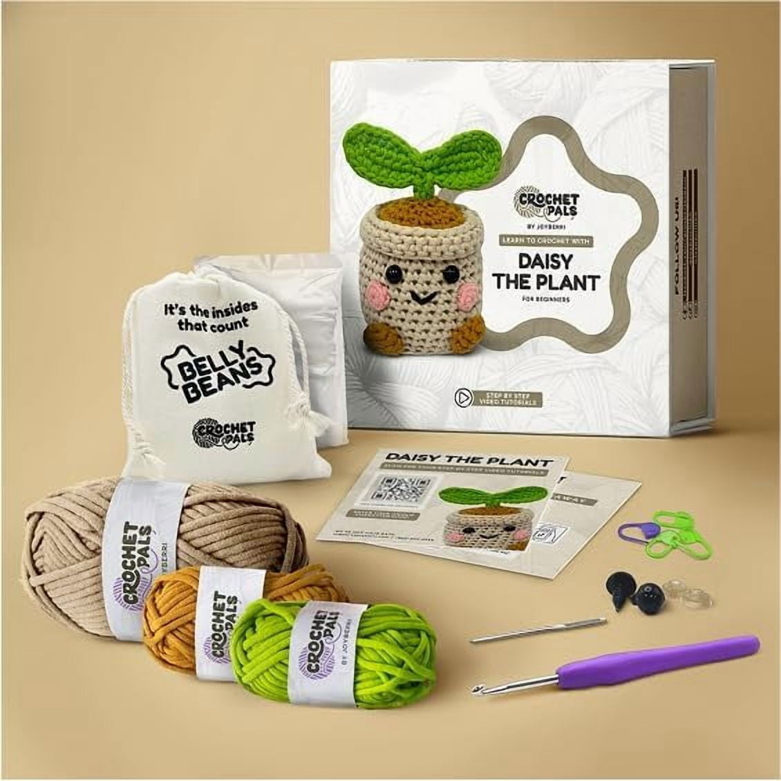 Crochet Kit for Beginners – Learn to Make Amigurumi Animals with Step-by-Step Video Tutorials – Complete Crochet Starter Kit with Yarn, Hook, Stuffing & Tools for Kids and Adults