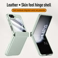 thumbnail image 4 of Allytechgroup Galaxy Z Flip 6 Case with Screen Protector, Hinge Protection Anti-Scratch Faux Leather Full Body Shockproof Bumper Rugged Phone Case for Samsung Galaxy Z Flip 6, Titanium, 4 of 8