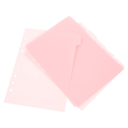 CCOCC Dividers 6pcs Pink A5 Binder Dividers with Detachable Tabs for 6 Ring Binder 8.27"X6.22"X0.04"