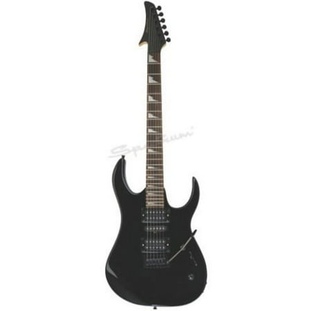 Spectrum AIL 75V-B Shark Style Electric Guitar Pack, High Gloss Black