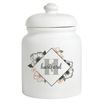 Personalized Name and Initial Floral Cookie Jar