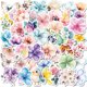 thumbnail image 2 of Paquete de pegatinas con forma de flor de acuarela, 50 unidades, de vinilo impermeable, 2 of 2