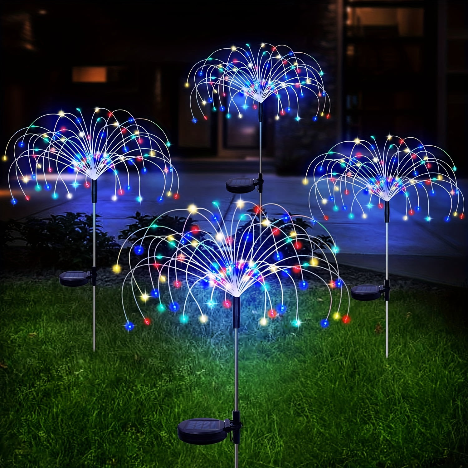 90/150/200 LED Solar Fireworks Lights Outdoor Waterproof Solar Garden Light With 8 Lighting Modes DIY Lawn Lamp For Yard Pathway Decor