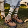 thumbnail image 2 of CoCoMangos Womens Mid-Calf Casual Striped Retro Socks Crew Running Cotton Warm Sock Size5-9, 2 of 8