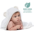 thumbnail image 4 of MINIBOO Toalla con capucha para bebé – Rayón ultrasuave y absorbente de toallas de bambú para bebés recién nacidos y niños pequeños – Toallas de baño hipoalergénicas para bebés, 4 of 5