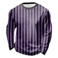 thumbnail image 4 of Glisme Boys Stripe Long Sleeve T Shirt Colorful Round Neck Casual Top Comfortable Blend Tee Purple Tee Size 100, 4 of 4