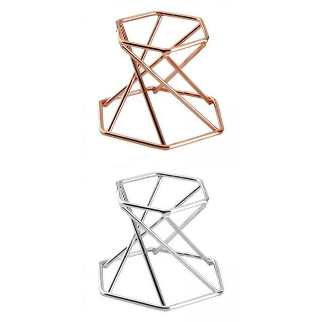 Paquete de 2 Soportes de Caballete de Metal para Piedras Minerales