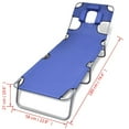 thumbnail image 2 of vidaXL Chaise Longue de Patio Pliante avec Coussin Repose-Tête en Acier, 2 of 6