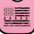 thumbnail image 4 of Inktastic Head and Neck Cancer Awareness- Flag and Ribbon Boys or Girls Baby Bib, 4 of 4