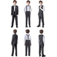thumbnail image 3 of Lycody Boys Suits Black Suit for Boy Slim Fit Formal Toddler Kids 7Pcs Vest Dress Pants Blazer, 3 of 7
