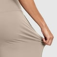 thumbnail image 3 of Bloomae Capri Pants for Women Loose Wide Leg Yoga Dress Capris with Pockets Cross Elastic Waist Baggy Casual Work Crop Pants Beige S, 3 of 9