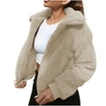 thumbnail image 2 of Homenesgenics Winter Jackets for Women Plus Size under $10.00 Women's Fashion Winter Warm Plush Zipper Solid Color Long Sleeve Coat White XXL, 2 of 6