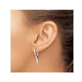 thumbnail image 4 of 10K White Gold Polished Twisted Oval Hoop Earrings, 4 of 4